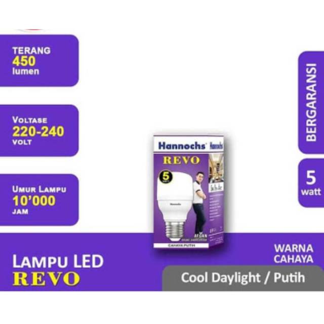 Lampu LED Hannochs Revo 5 Watt Model Tabung Exclusive Garansi 1 tahun