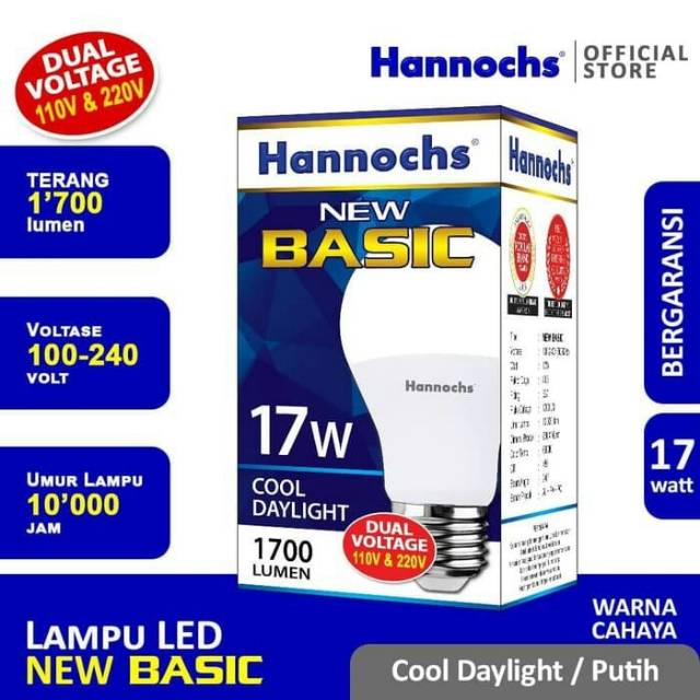 Lampu Bohlam Hannochs Led New Basic 17 Watt