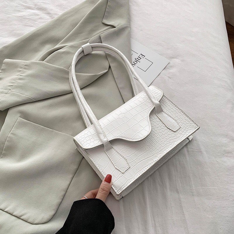 Tas Cewek Nora Vintage Korean Shoulder Bag White Putih Murah Bagus