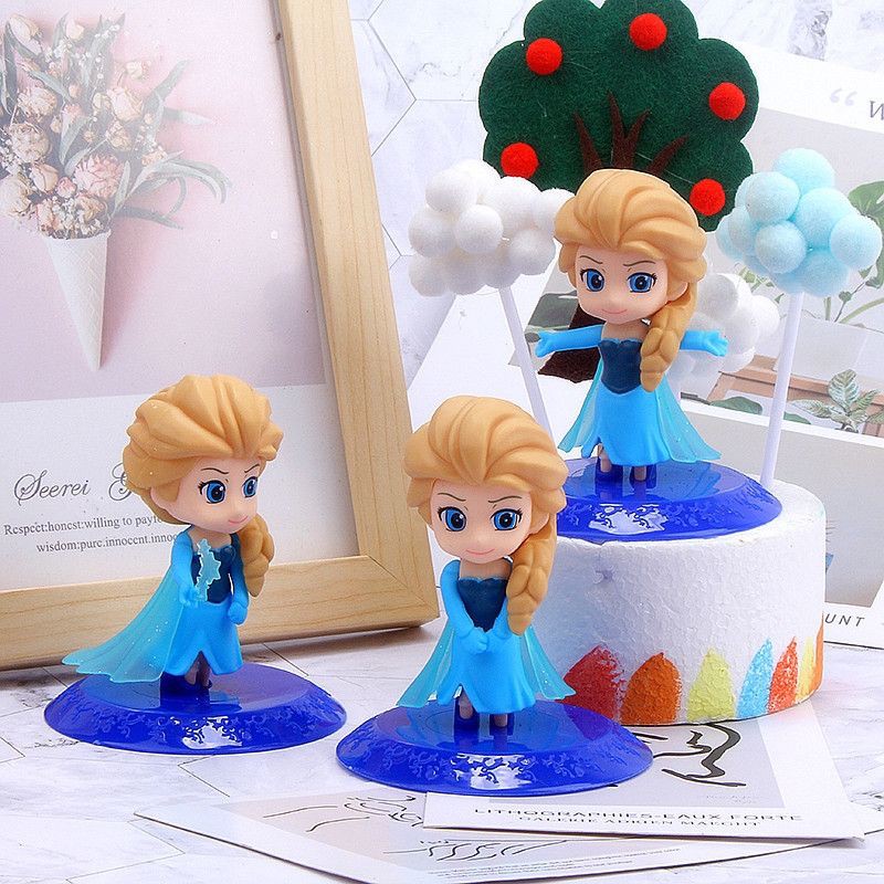DAPAT 3 HIASAN TOPPER ORNAMENT CAKE KUE ULANG TAHUN PERAYAAN BONEKA ELSA FROZEN