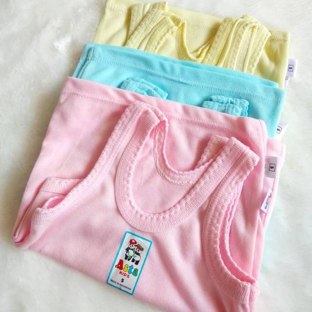 3 Pcs Kaos Dalam Asta Polos - Singlet Pakaian Dalam Anak Laki Laki / Perempuan