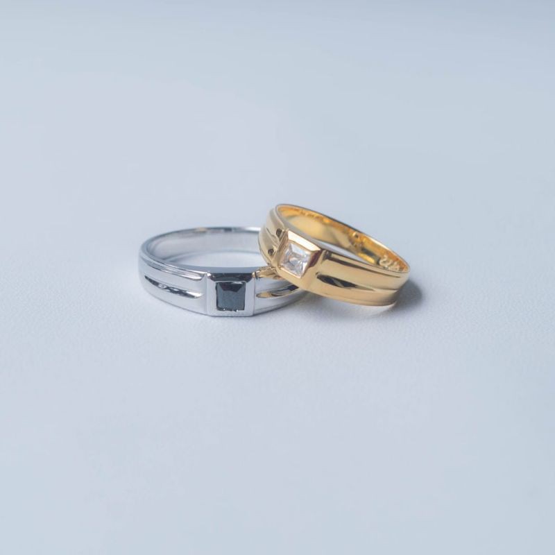 cincin nikah emas putih model elegan