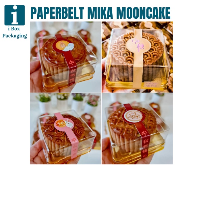 

[ 8 Pcs ] Paperbelt Stiker Mika Mooncake 100gr Label Seal Tray Mika Kue Bulan Sticker Segel Moon Cake