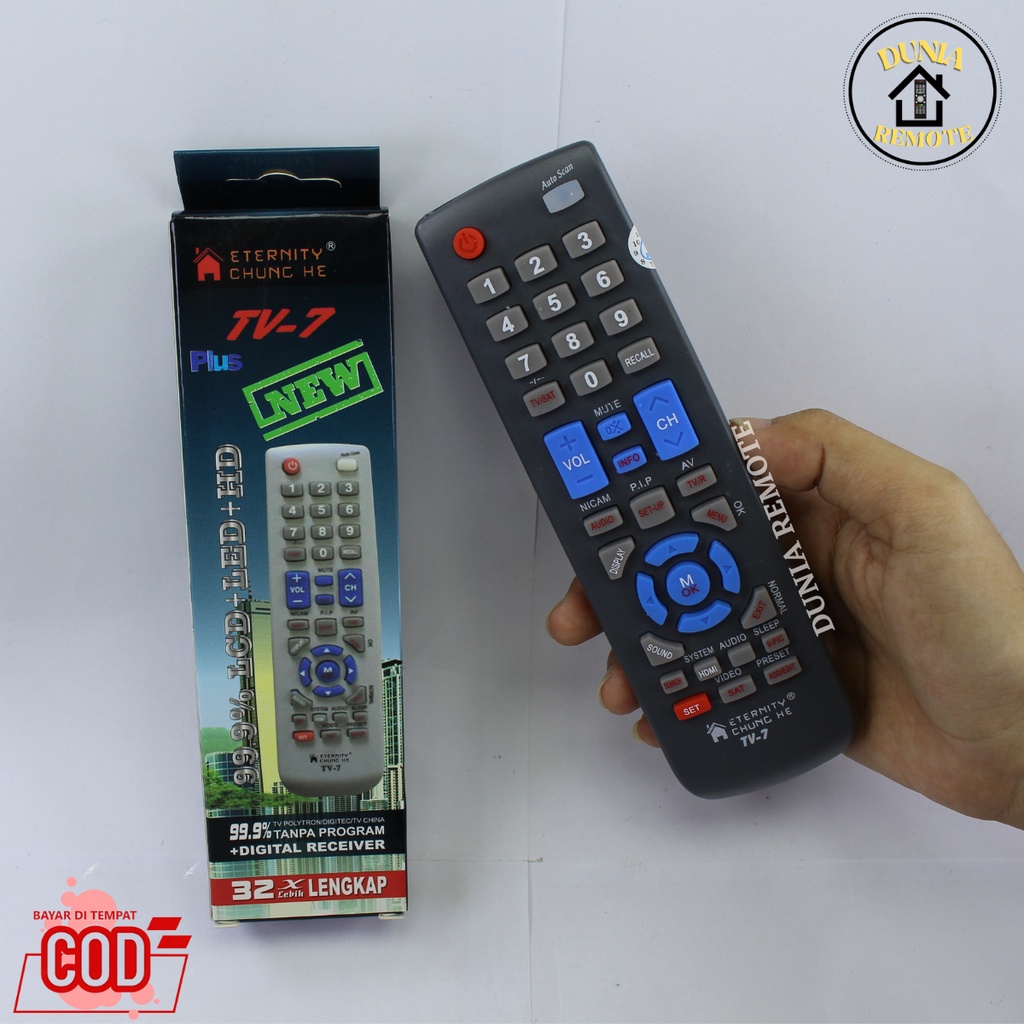 Remot REMOTE MULTI TV TABUNG LCD LED +digital receiver PARABOLA universal CHUNG HE