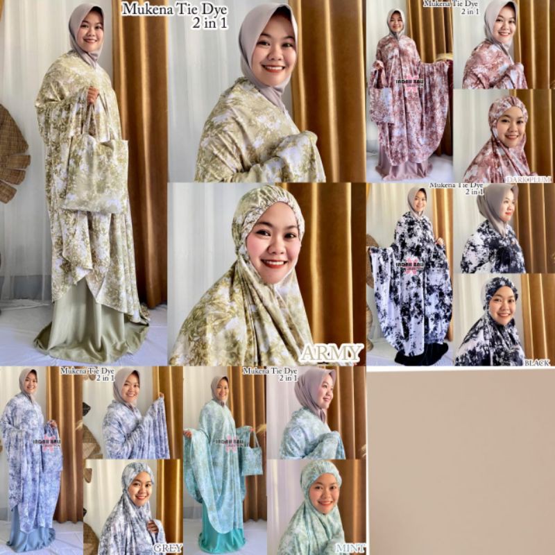Mukena tie dye extra jumbo 2 in 1  by Indah Bali