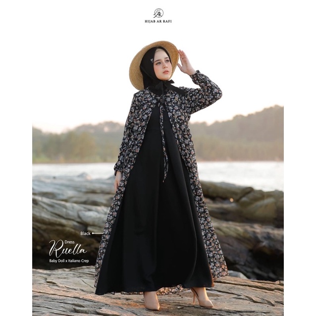 COD DAN TERLARIS ✅Dress Ruella by Hijab ArRafi busana muslimah pakaian perempuan baju wanita bayar C