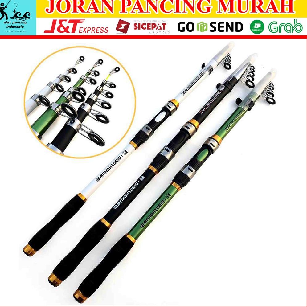 [KODE N7VUI] GHOTDA Joran Pancing Laut Carbon Kuat Fiber Lentur Telescopic Antena Panjang 2.1m, 2.4m