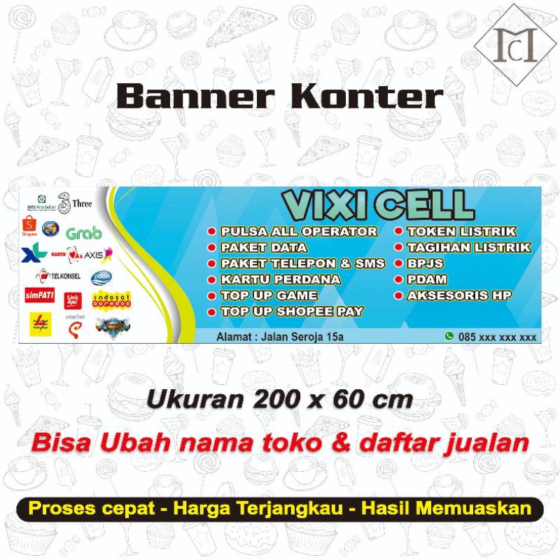 BANNER TOKO KONTER PULSA 200 X 60
