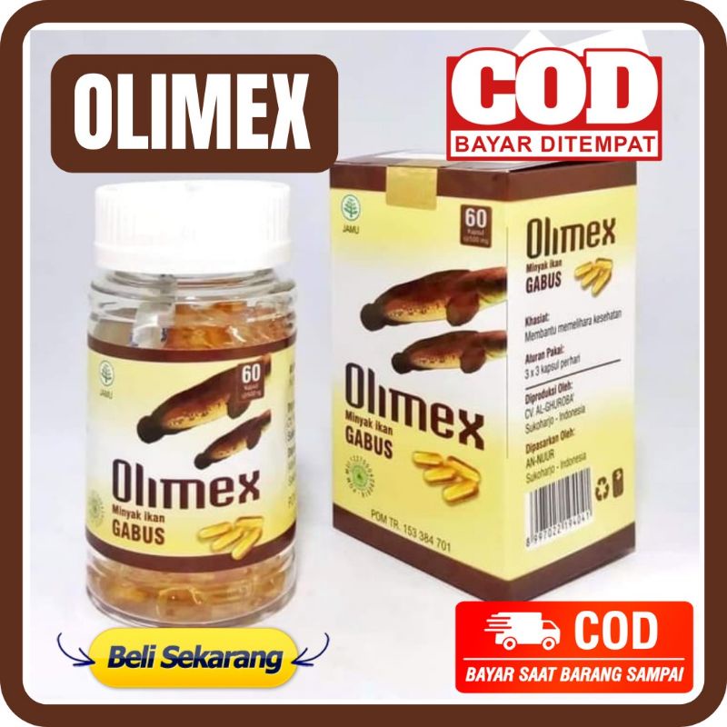 Kapsul OLIMEX Original Minyak Ikan Gabus Albumin Kutuk Obat Luka Operasi Luar Dalam Luka Diabetes Ka