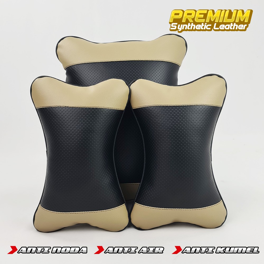 Bantal Mobil Set 2 In 1 / Bantal Leher dan Bantal Pinggang