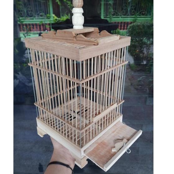 Paling Sesuai.. Sangkar burung kecil kayu jati untuk burung prenjak colibry