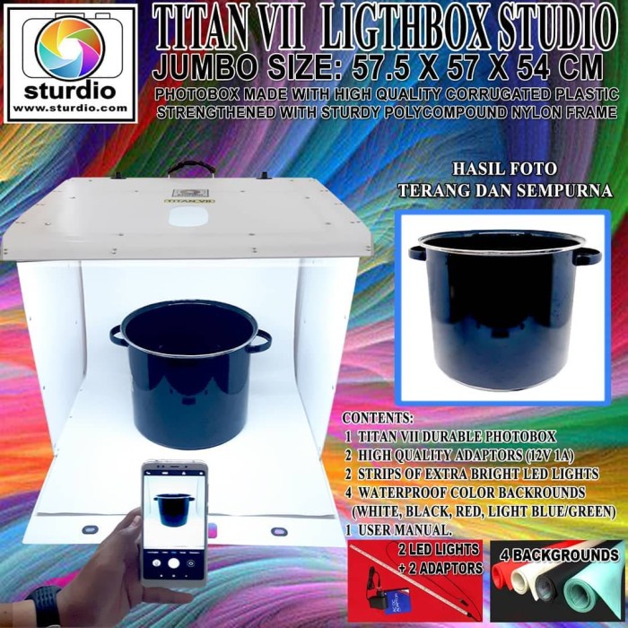 

Portable Studio Box Size Besar - Sturdio TITAN VII 57 x 57 x 54 Termurah