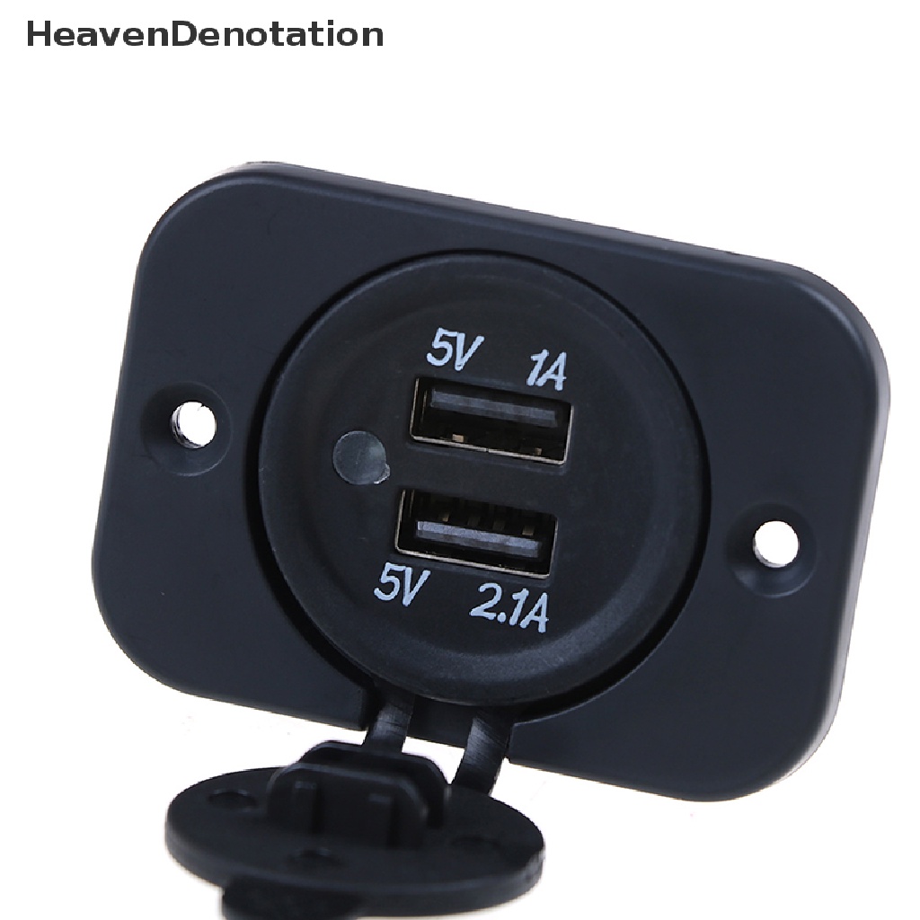 [HeavenDenotation] Dual 2 USB outlet 1A &amp; 2.1A port socket charger for car boat motorcycle 12 volt