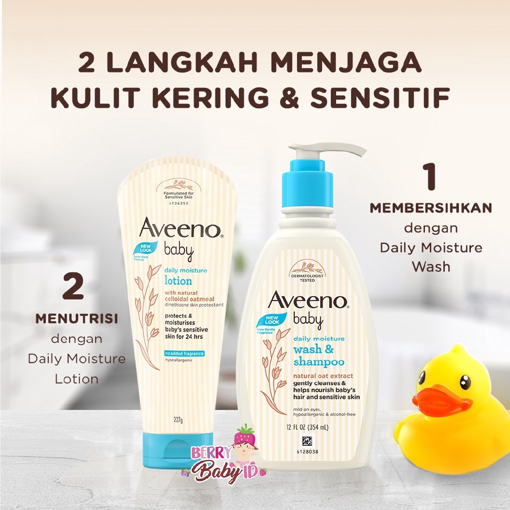 Aveeno Baby Daily Moisture Lotion Losion Pelembab Kulit Bayi 227 Gram Berry Mart