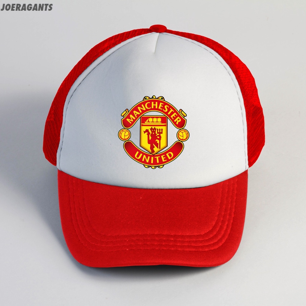 Topi Manchester United / Topi Trucker / Logo Club Manchester United / Topi Sablon joeragants
