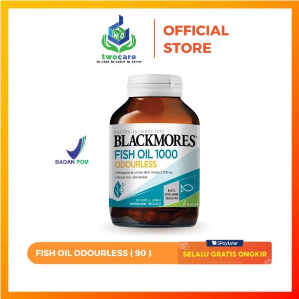 BLACKMORES ODOURLESS FISH OIL 1000mg BPOM KALBE - 90 kapsul