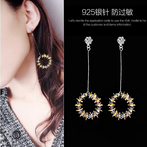 Anting Fashion Model Stud Diamond Kombinasi Variasi Ring 422