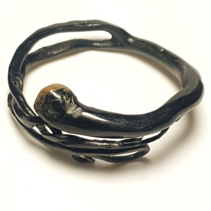 (BAYAR DI RUMAH ) Gelang akar bahar hitam original lentur Asli Dari Alam Madura