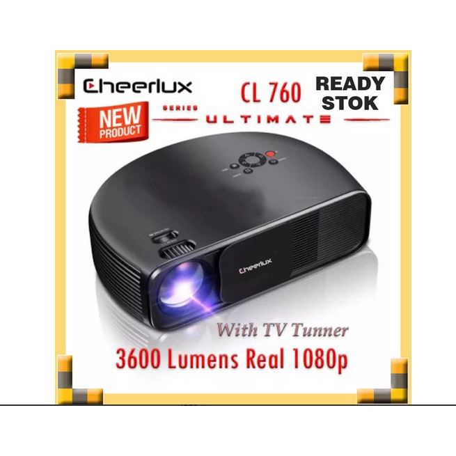 NEW Proyektor CHEERLUX CL760 LED CHERLUX CL 760 projector 3600 LUMEN TV TUNER ULTIMATE