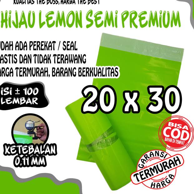 

20x30 HIJAU LEMON SEMI PREMIUM POLYMAILER PACKAGING ONLINE ADA PEREKAT