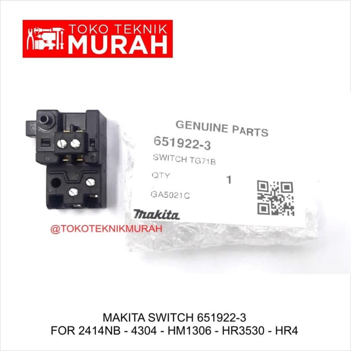 Makita 651922-3 Switch 2414NB 4304 2414 NB Saklar Original Asli