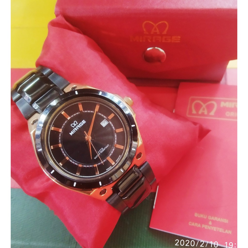 JAM TANGAN PRIA"MIRAGE" 7569 BRP-M ORIGINAL WATER RESIST 3 atm