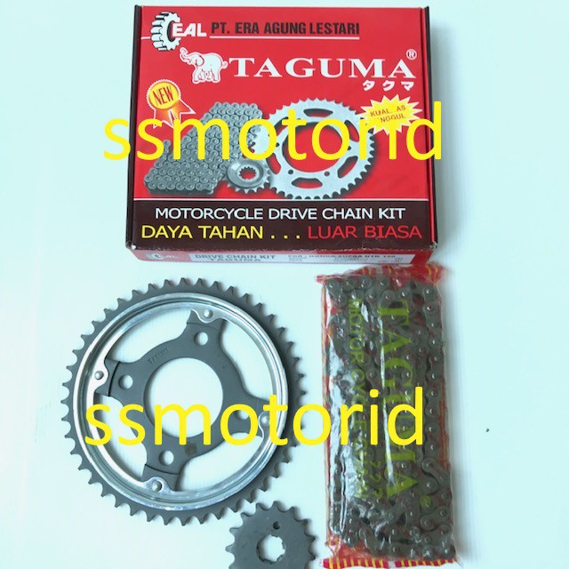 Paket Rantai Gir Gear set Girset Gir Rantai Motor Honda Supra GTR 150 Kuat dan Awet