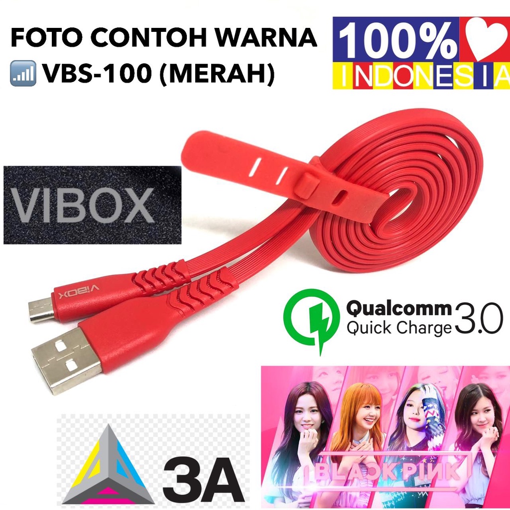 ( Non Pack ) Kabel Data Vibox 5/6/7/8/x/11/12 Super Fast Vibox VB-100 For Android / Iphone Micro Dan Type C