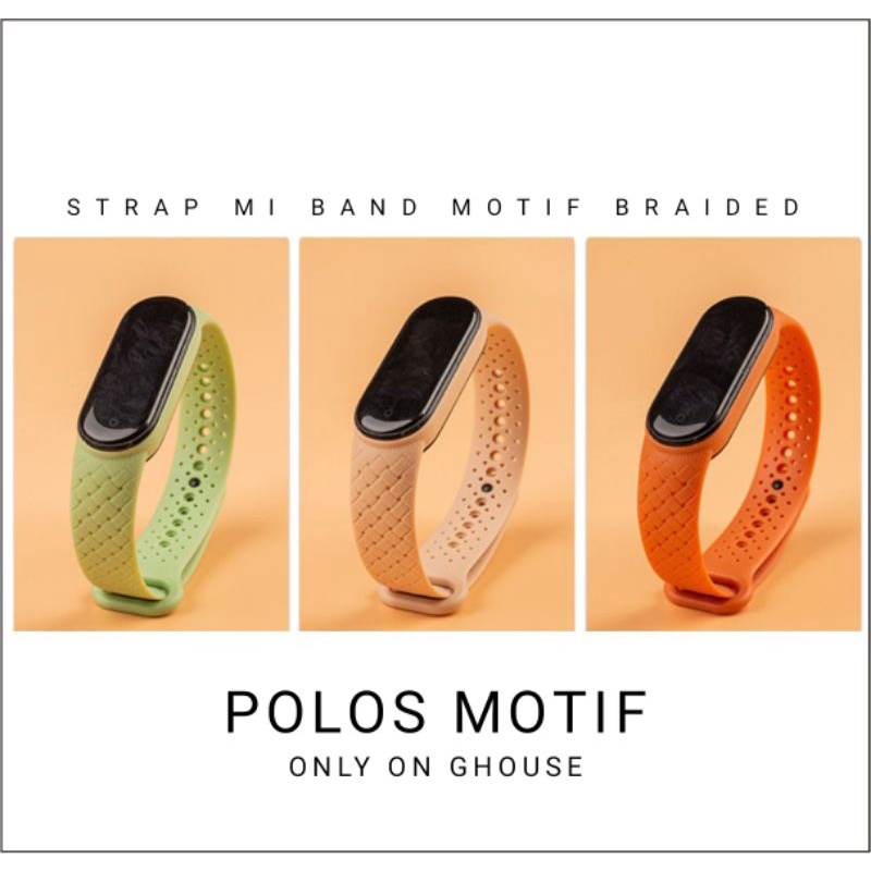 Strap MiBand 3/4/5/6 BRAIDED Tali Pengganti Xiaomi Mi Band 3/4/5/6 Braided Motif Polos