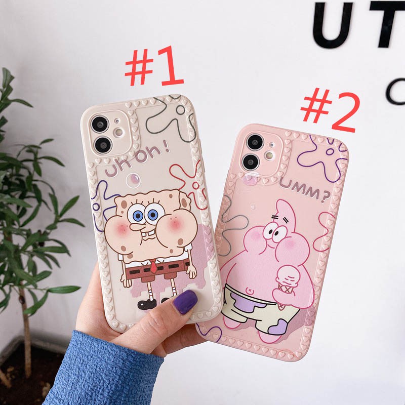 Love Frame SpongeBob &amp; Patrick Star Soft Case HP OPPO A53 A33 A31 A5 A9 2020 A15 A15S A35 A16 A54 A55 A3S A52 A92 A57 A39 F1S F9 Pro A7 A5S A12 A11K F11 K3 K5 Reno 5 Realme C1 X XT VIVO Y11 Y12 Y12i Y15 Y17 Y12S Y20 Y20A Y20S Y20i Y50 Y30 Y30i Y83 Y81 Y91