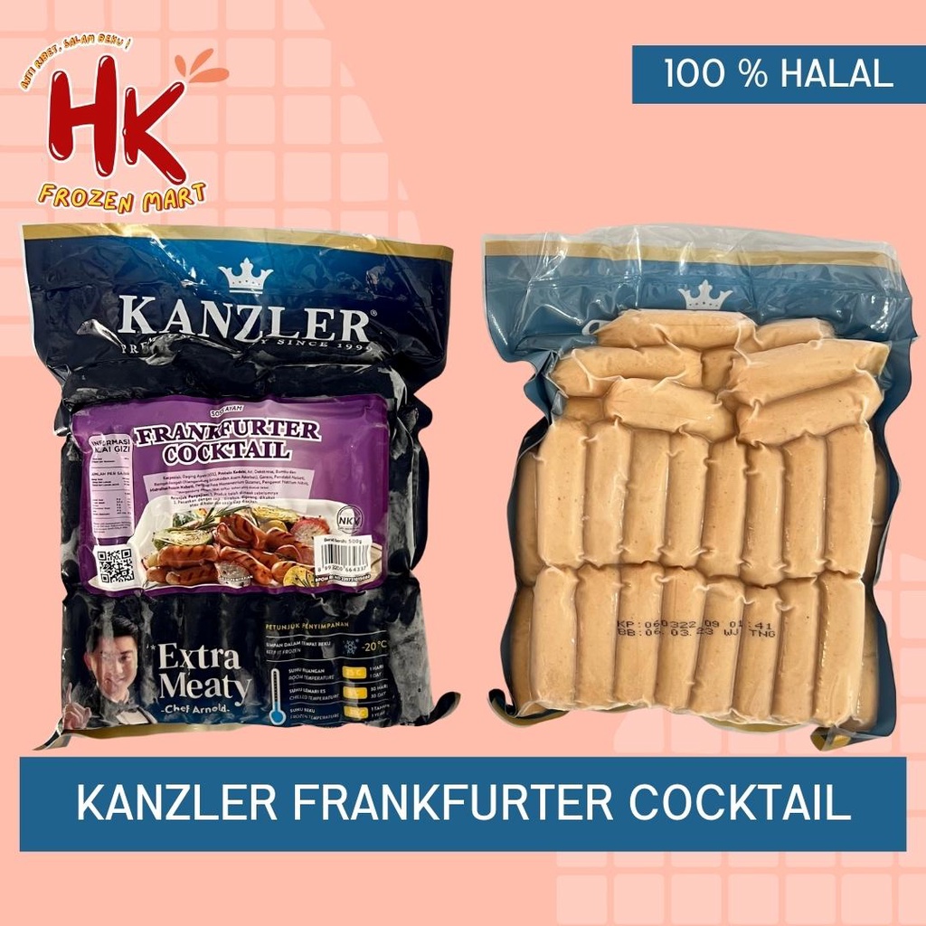 

Kanzler Frankfurter Cocktail 500gr (premium sosis ayam sapi mini) HK Frozen Mart