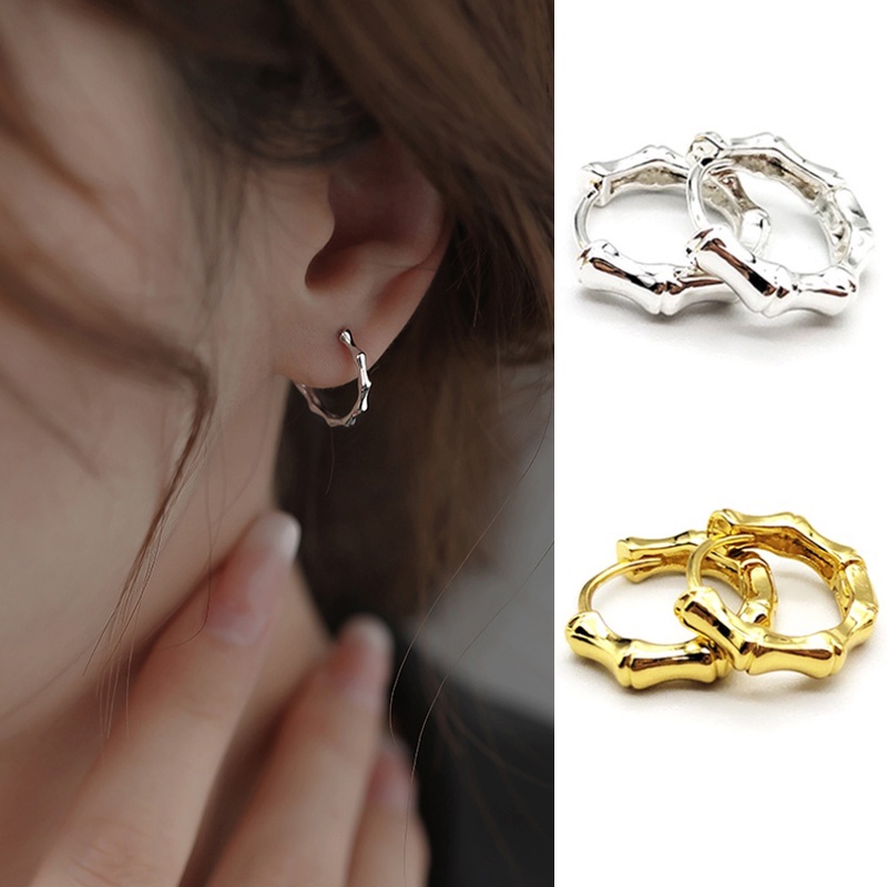 Roselife Ins 1 Pasang Anting Bulat Model Rantai Twist Untuk Wanita