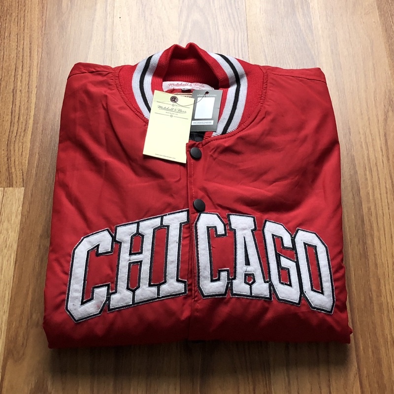 JAKET BOMBER VARSITY - CHICAGO MERAH FULLTAG JACKET BASEBALL COACH MIRROR ORIGINAL