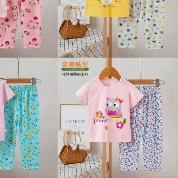 ◘ Ku Bao baju tidur piyama anak import lengan pendek CP 1-12 tahun ✮