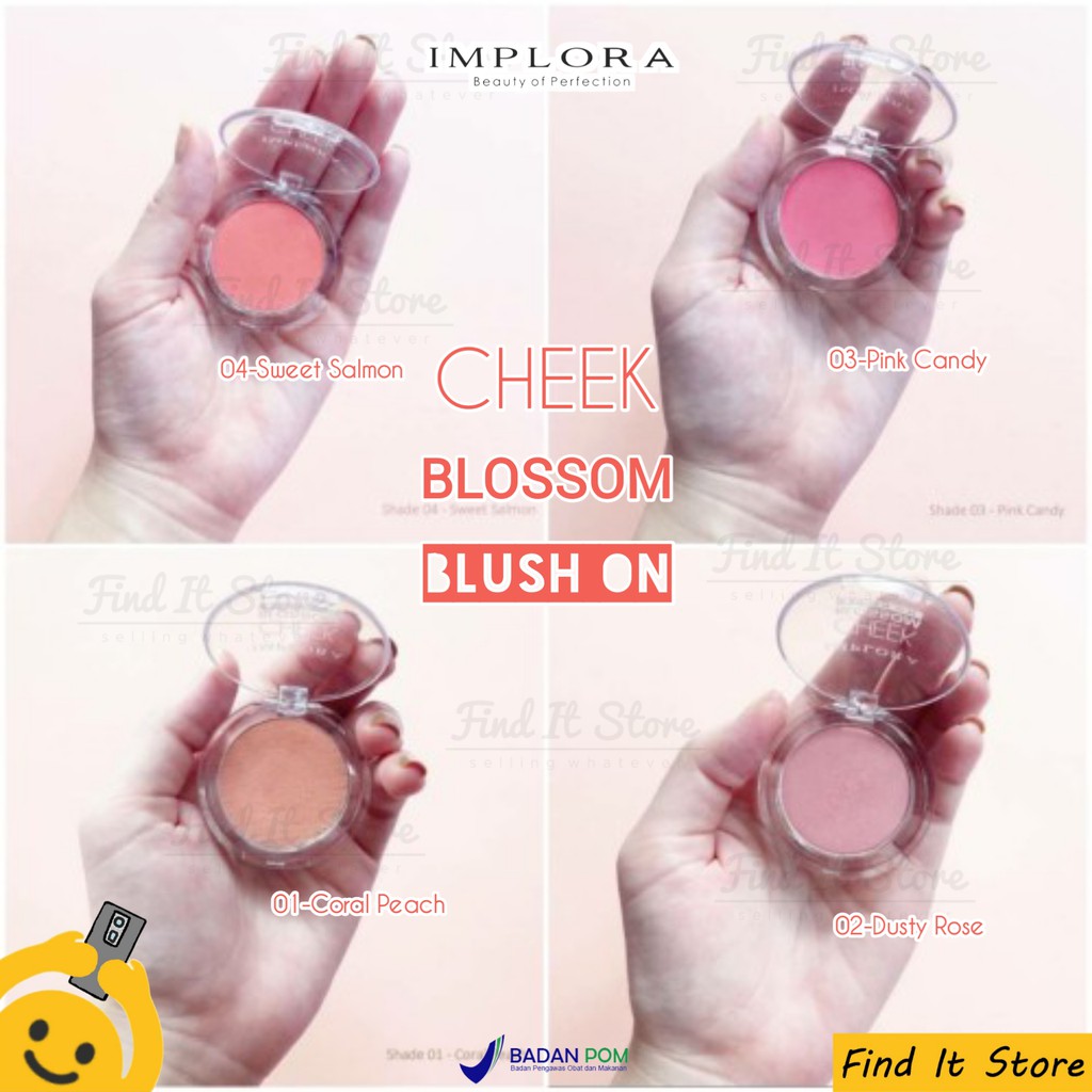 Implora Cheek Blossom Blush On | Perona Pipi Blush On Padat | BPOM