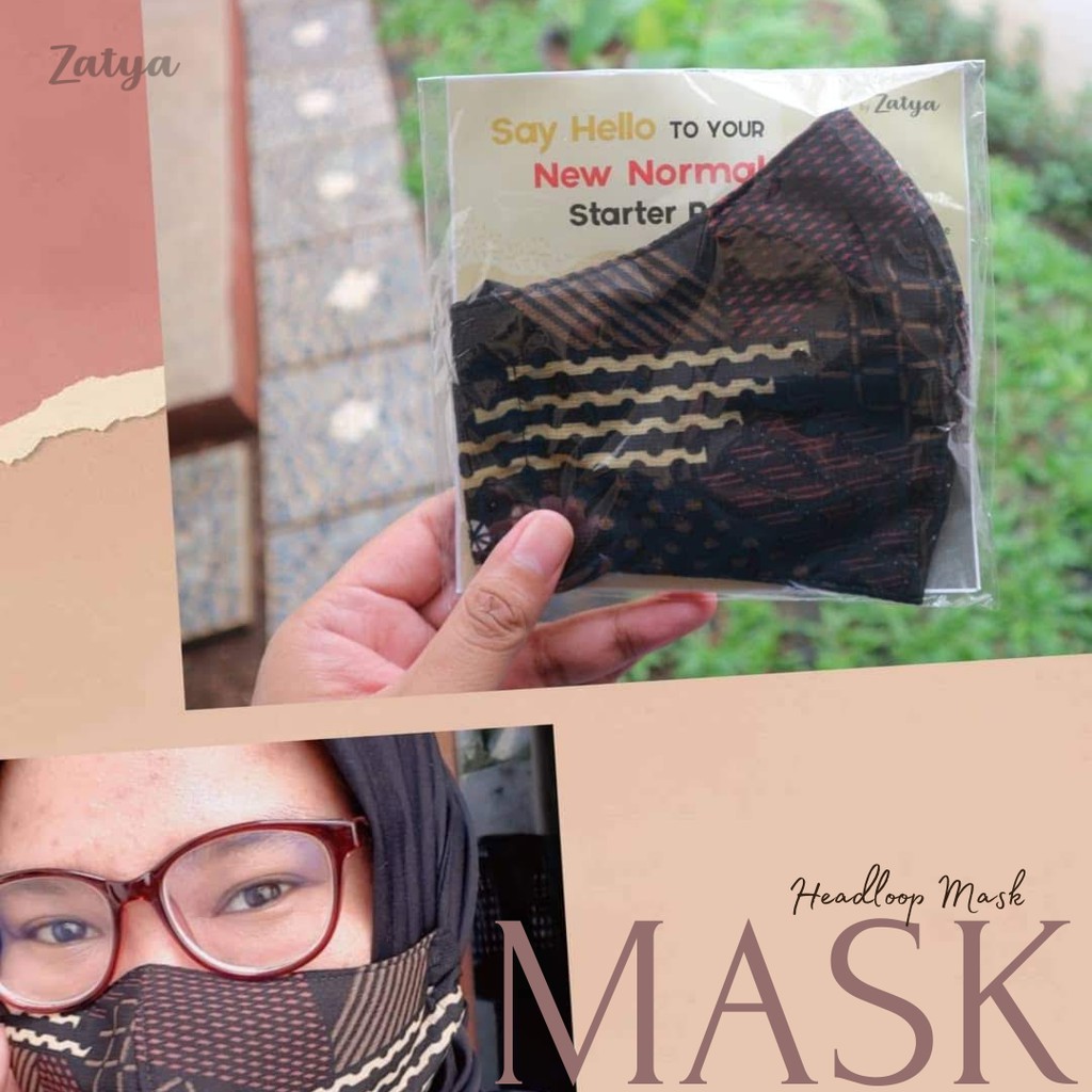 PROMO Masker Zatya Headloop Tali Adjustable! Adem~