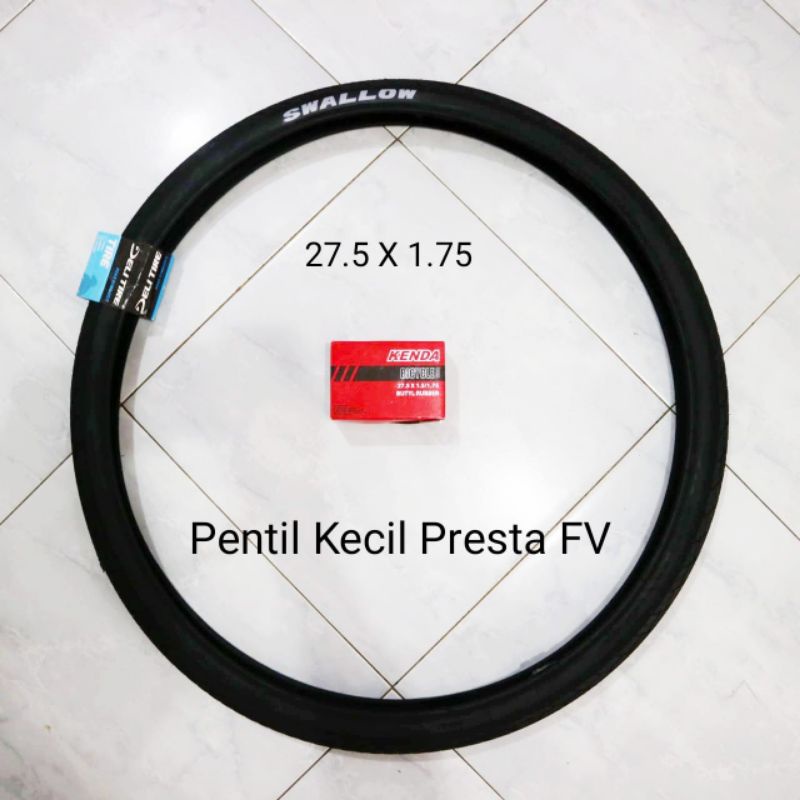 PAKET HEMAT BAN SEPEDA 27.5 X 1.75 SWALLOW DENGAN BAN DALAM PENTIL KECIL PRESTA FV UNTUK SEPEDA HYBR