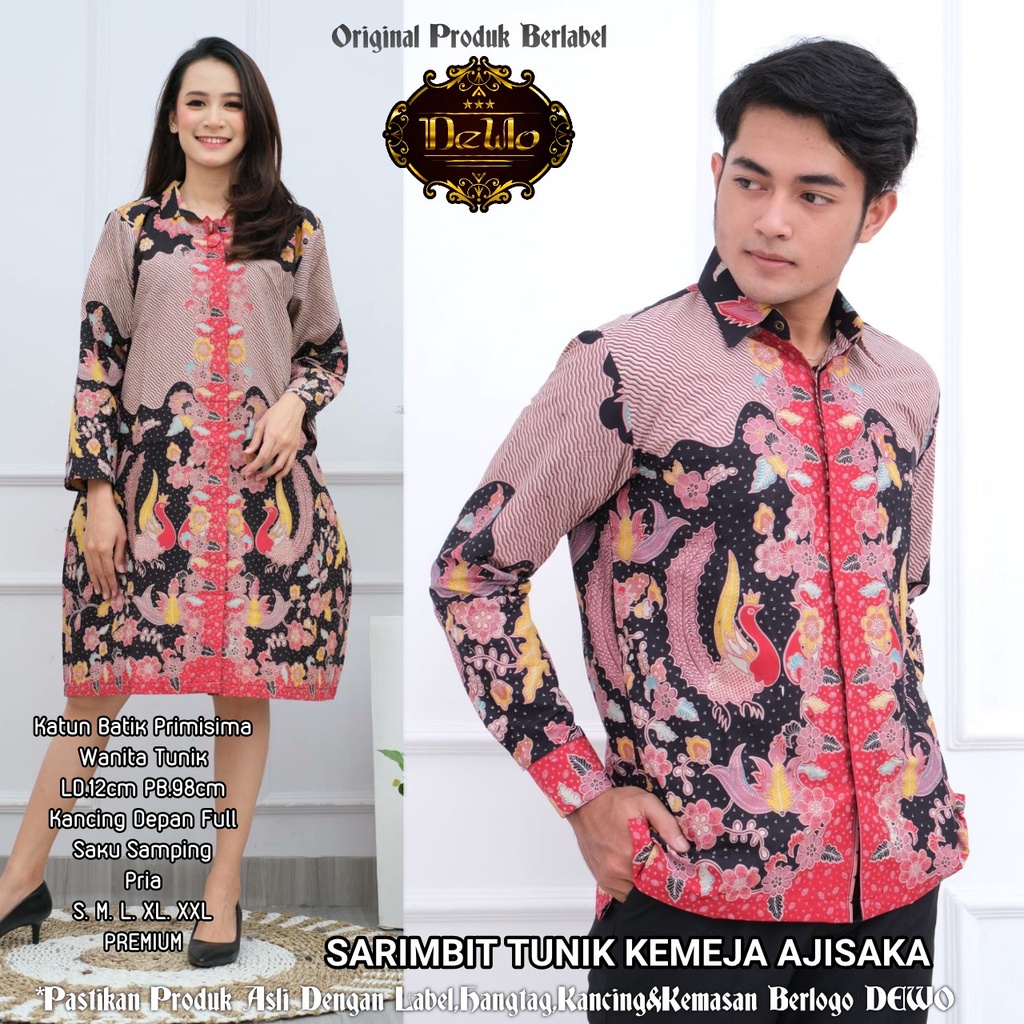 Couple Batik Dewo Tunik Dan Kemeja Ajisaka PJ