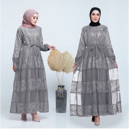 MODEL & DESAIN TERBARU DRESS BRUKAT KOMBINASI TILE>PESTA KONDANGAN>KEKINIAN>MODERN>MURAH BAHAN BROKA