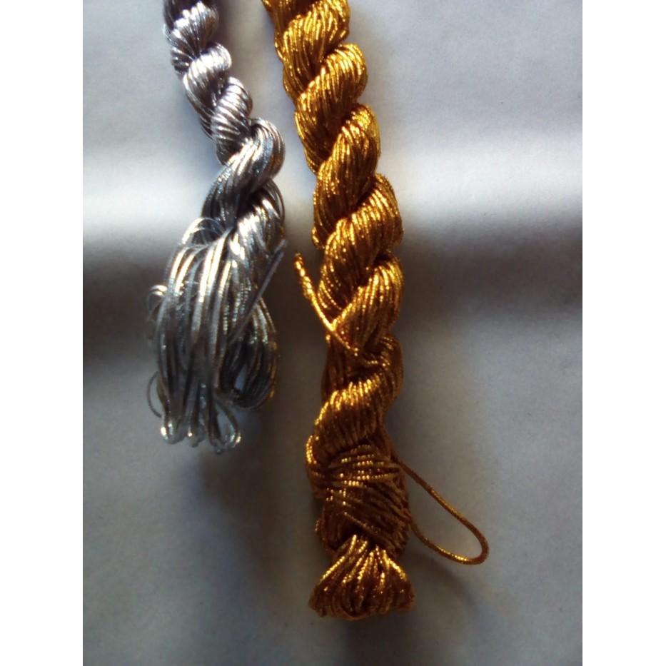 

jual TALI BENANG SUVENIR EMAS & PERAK KUALITAS STANDARD GULUNGAN 30 METER kuat