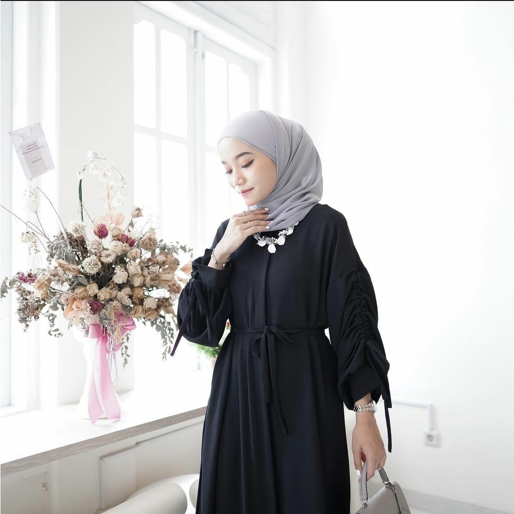 (MGA) GAMIS SILVIA ATASAN WANITA FULL KANCING SERUT CRINCLE AIRFLOW