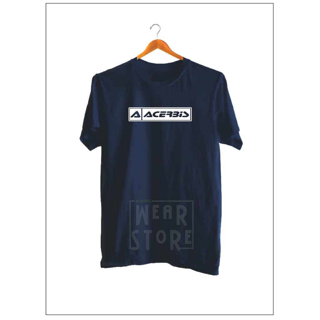 kaos pria wanita acerbis/kaos distro/kaos motor/kaos racing/kaos sablon poliflex combed 30s