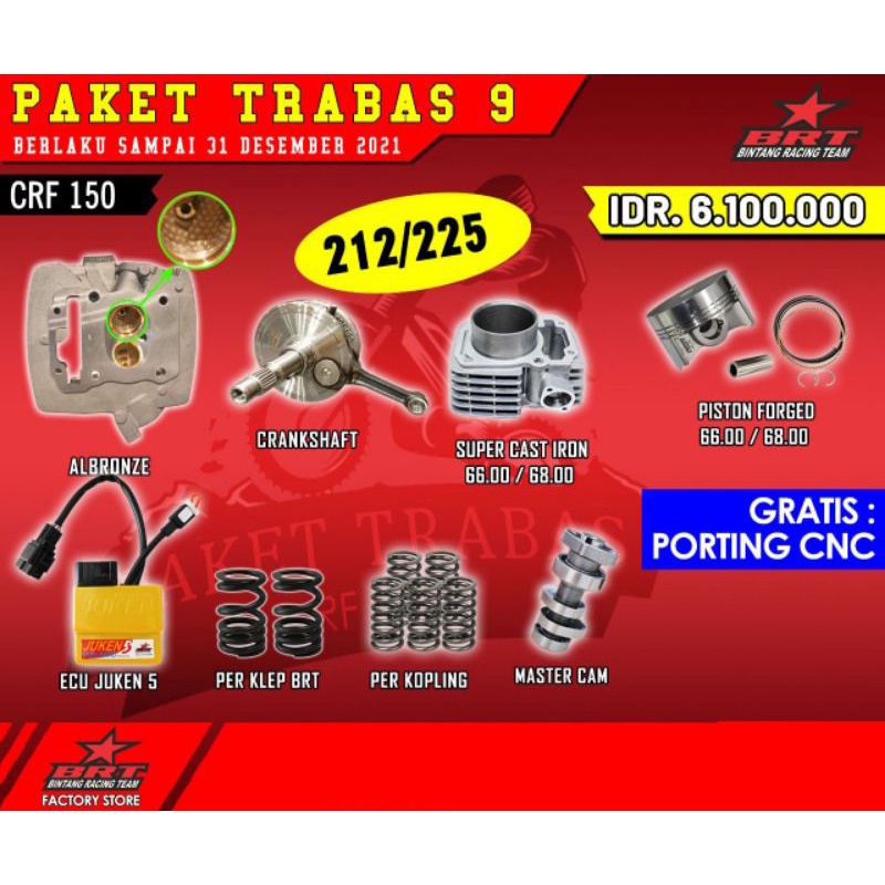 PAKET TRABAS 12 BRT CRF 150 & VERZA