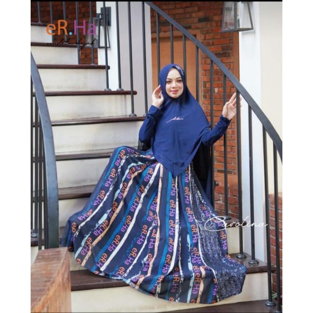 [ER.HA BY RINDITA HIJAB] GAMIS SYARI / DRESS SET PRINTING " SET CAROLINA BY ERHA"