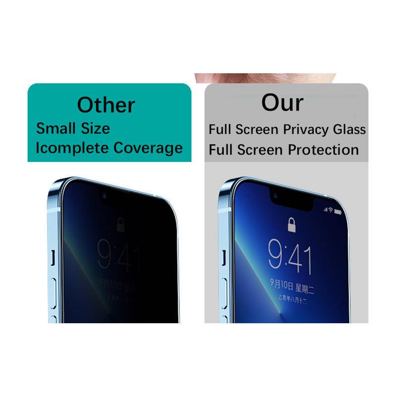 1-2 Pcs Pelindung Layar Tempered Glass Anti Spy Untuk iPhone 6 6s 7 8 Plus SE 2020 2022 X Xs XR Max 14 13 12 11 Pro Max