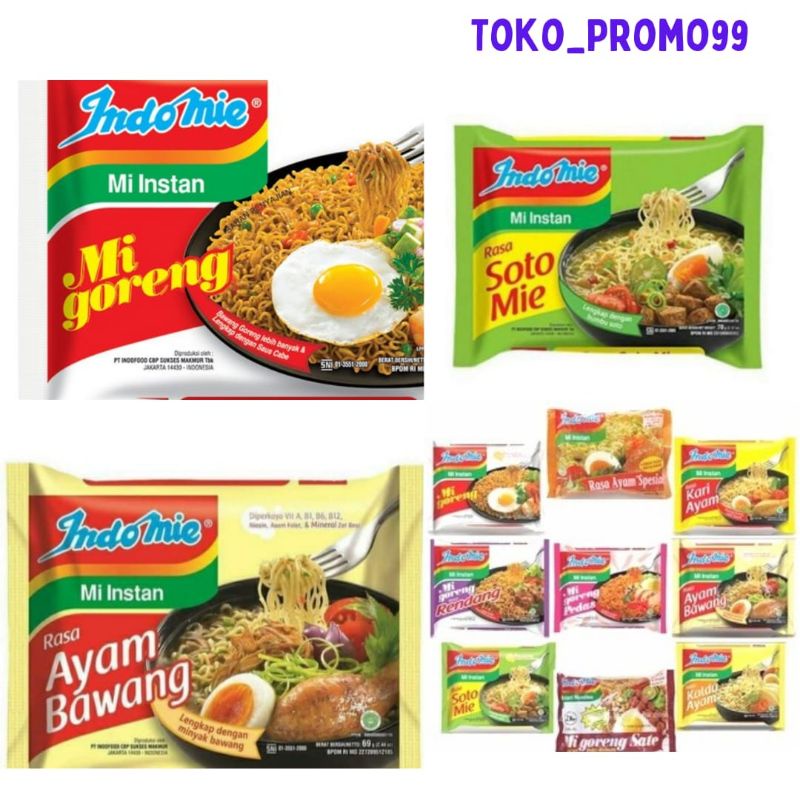 

mie instan indomie Goreng,indomie Soto dan indomie Ayam Bawang