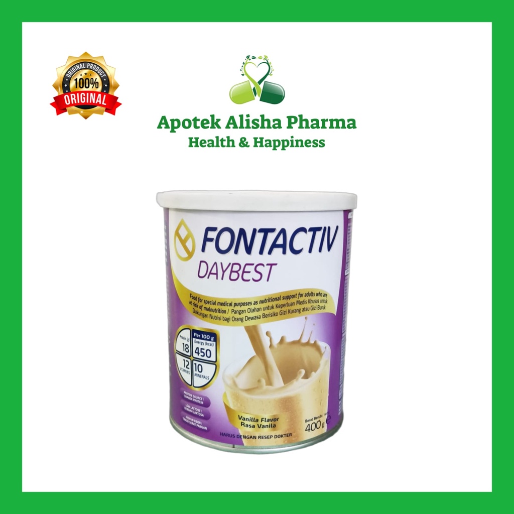 FONTACTIV DAYBEST 400GR - Susu Fontactif Daybest / Susu Protein Tinggi Untuk Menaikan Berat Badan Penderita Diabetes / Mal Nutrisi / Kurang Gizi / Gizi Buruk / Fontaktif Daybest / Fontaktip Daybest