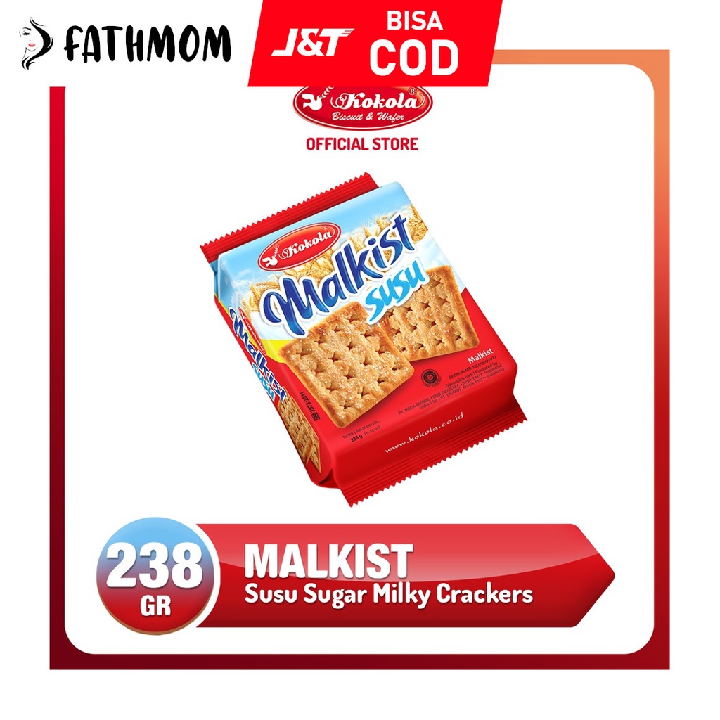 

MALKIST Crackers Susu Kokola 238gr