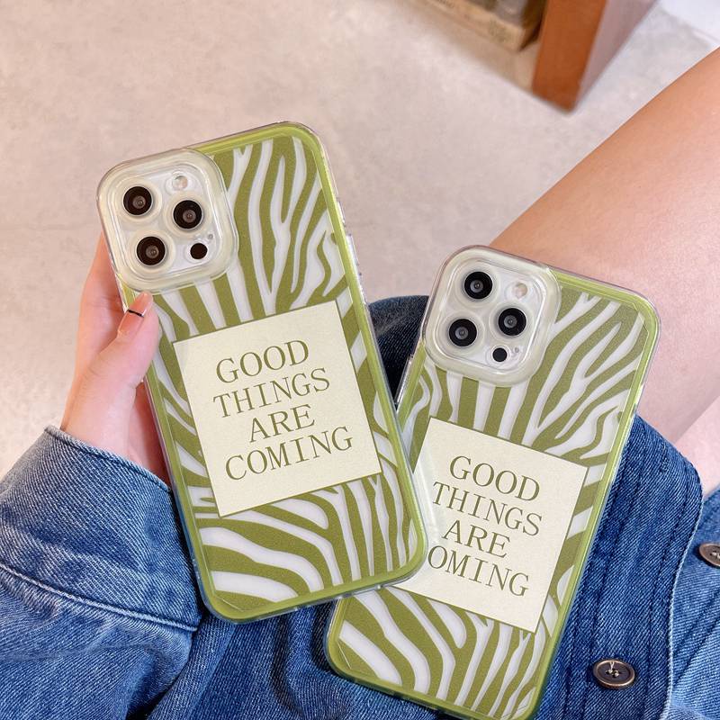 【Angel Eyes】INS Good Luck Will Coming Soft Case iP iPhone 11 12 mini Pro Max 7 8 + Plus SE 2020 X XR XS Max