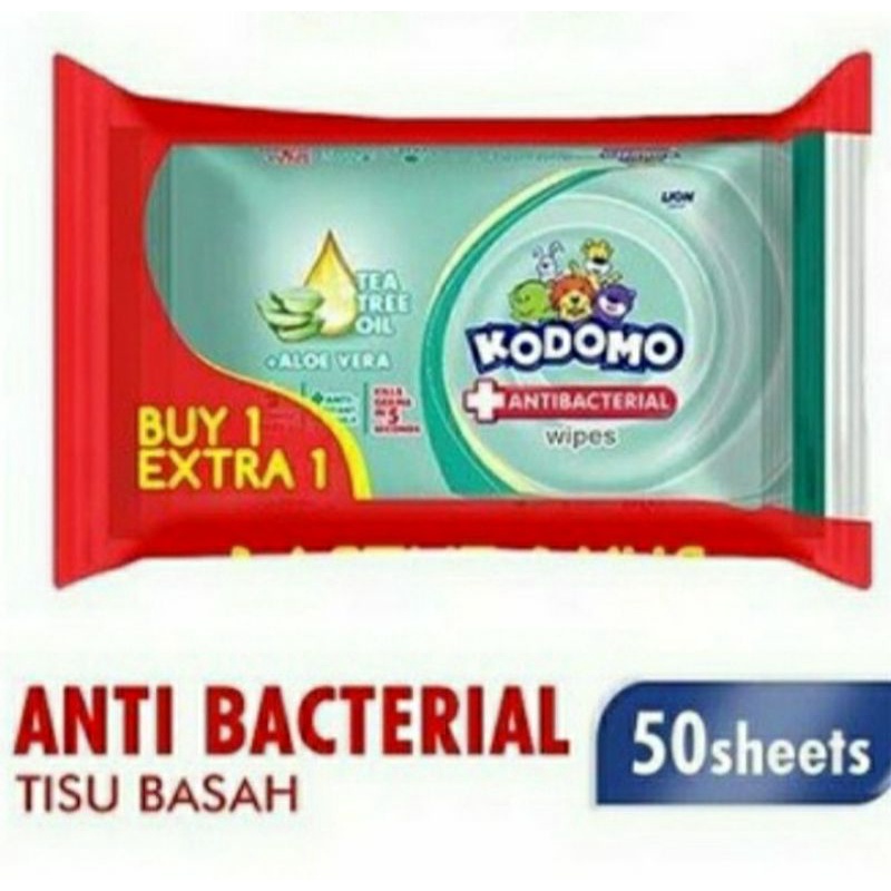 Kodomo Baby Wipes AntiBacterial isi 2 x 50sheet tisue basah bayi